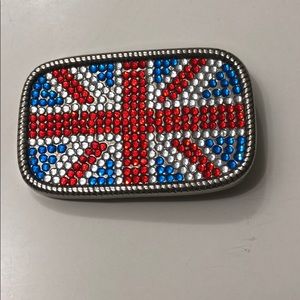 Union jack Crystals and Silver Belt Buckle